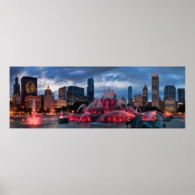 Pôster Chicago Skyline na Canvas (Frente)