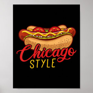 Poster Chicago Style Best Hot Dog Gift Hotdog