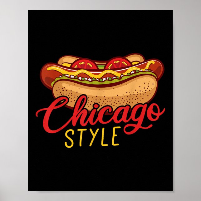 Poster Chicago Style Best Hot Dog Gift Hotdog (Frente)