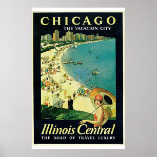 Pôster "Chicago - vintage da cidade das férias"