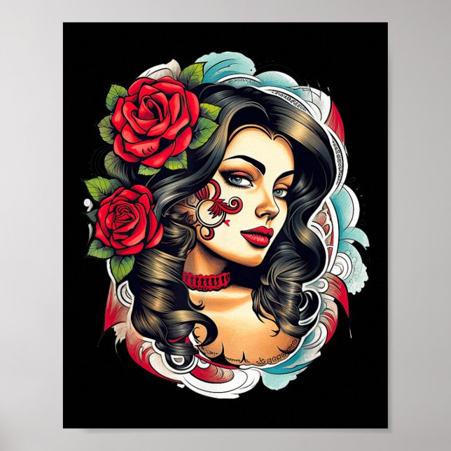 Poster Chicano Chicana La Raza Barrio Tatuagem (Frente)