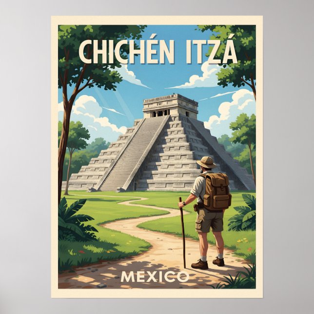 Poster Chichén Itzá México – Templo de Kukulcán (Frente)