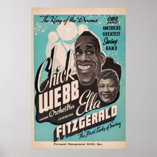 Poster Chick Webb - Ella Fitzgerald - cartaz de jazz - 19