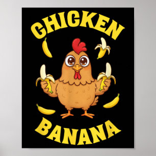 Poster Chicken Banana Funny