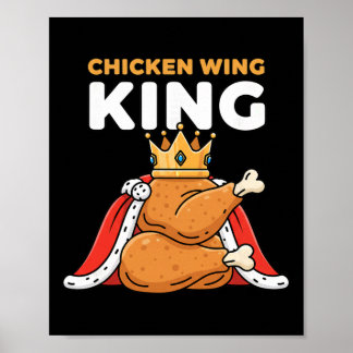 Poster Chicken Crowned Chicken Wing King 