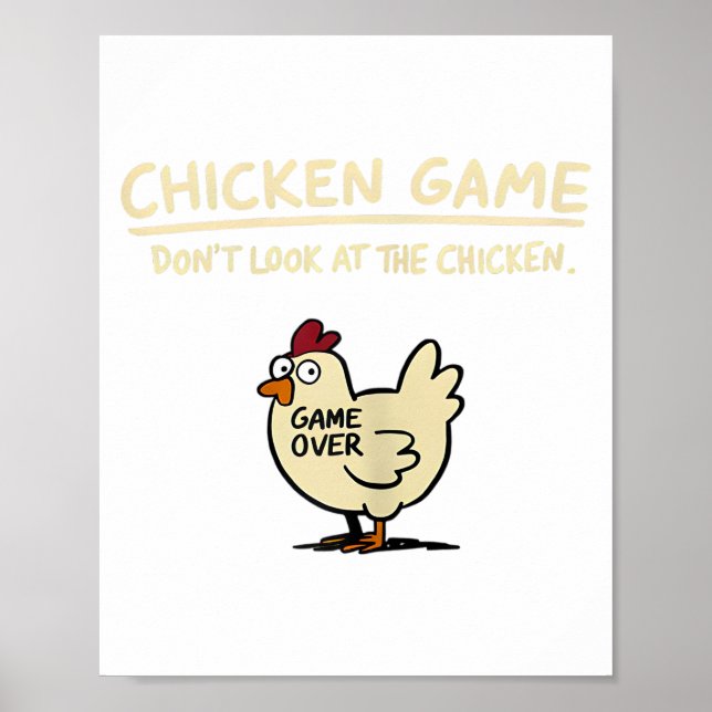 Poster Chicken Game Don't Look At The Chicken Funny Chick (Frente)