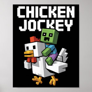 Poster Chicken Jockey Pixel Funny