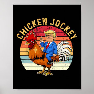 Poster Chicken Jockey Trump Engraçado Memória 3