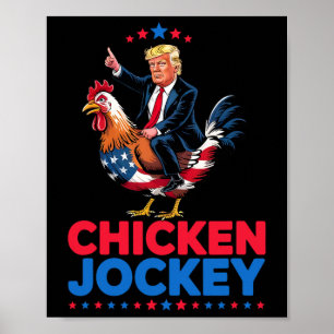 Poster Chicken Jockey Trump Memória Engraçado