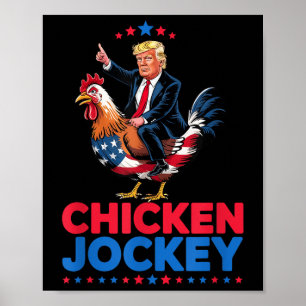 Poster Chicken Jockey Trump Memória Engraçado