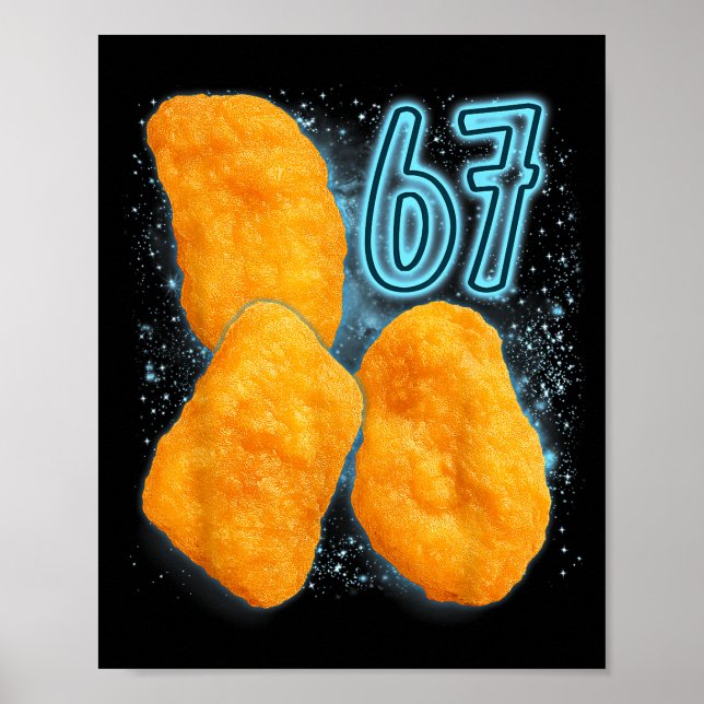 Poster Chicken Nugget Lover 67 Meme Six Seven Fried Chick (Frente)