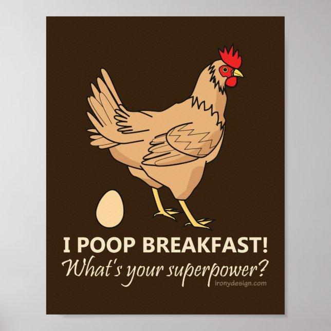 Poster Chicken Poops Breakfast Design (Frente)