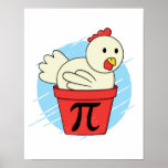 Poster Chicken Pot Pi Funny Math Pi Day<br><div class="desc">Chicken Pot Pi Funny Math Pi Day illustration for everyone who loves math,  mathematics teacher or students.</div>