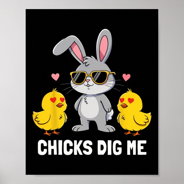 Poster Chicks Dig Me Easter Toddler Boys Men Happy Easter (Frente)