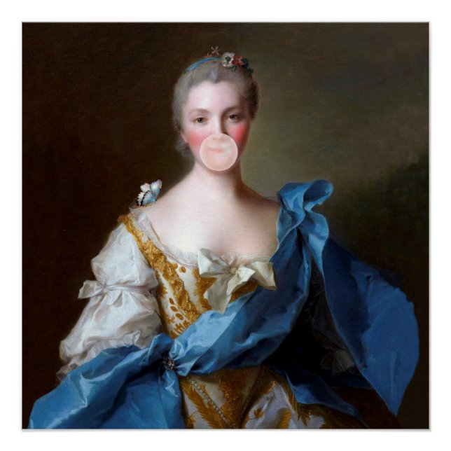 Pôster Chiclete Diva com Borboleta Azul (Frente)