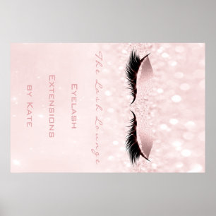 Poster Chicotes Sparkly cor-de-rosa brancos do nome do