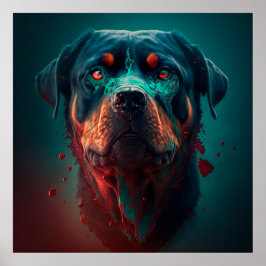 Poster chien rottweiler