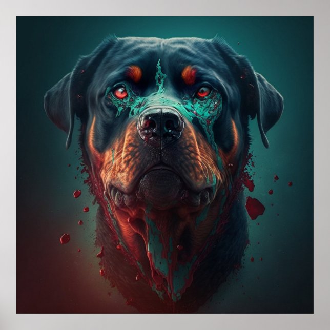 Poster chien rottweiler (Frente)