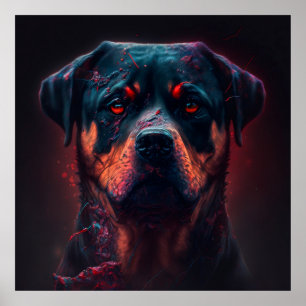 Poster chien rottweiler