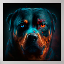 Poster chien rottweiler