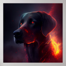 Poster chien rouge