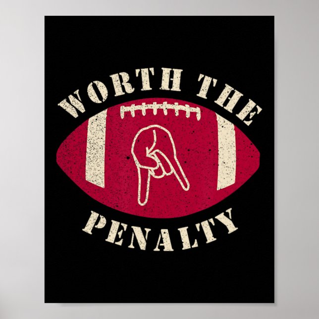 Poster Chifres Para Baixo Valem a Penalidade Oklahoma Tex (Frente)