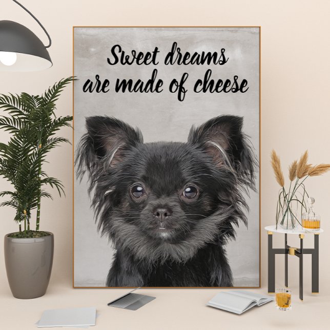 Pôster Chihuahua com poster de citação engraçada de cão (Criador carregado)