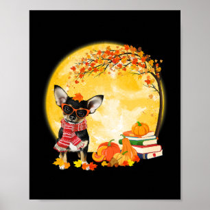 Poster Chihuahua Dog Autumn Fall Pumpkin Caminhão Mappe D