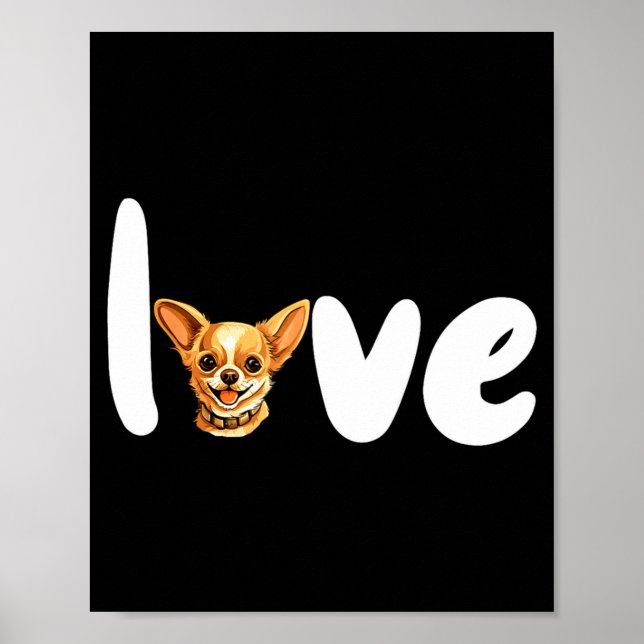 Poster Chihuahua Dog Love For Valentines Day  (Frente)