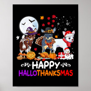 Poster Chihuahua Dog Natal Feliz Obrigados de Hallothankm