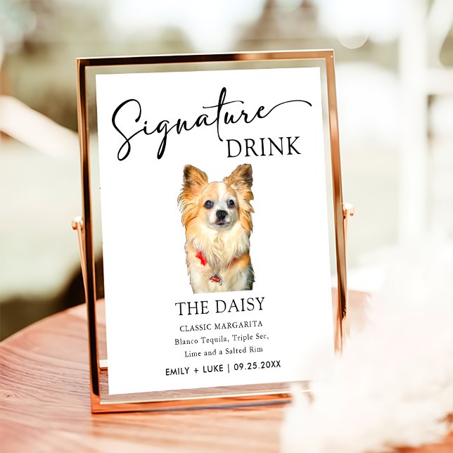 Poster Chihuahua Dog Signature Drink Signature (Criador carregado)