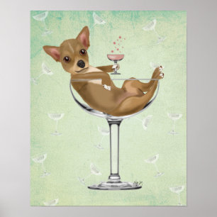 Pôster Chihuahua em Copktail Glass