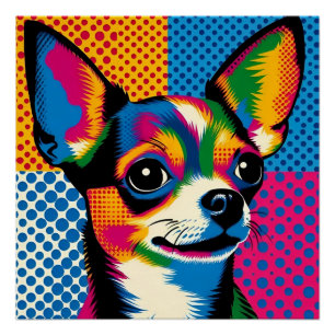 Pôster Chihuahua, Estilo Colorido Pop Art,