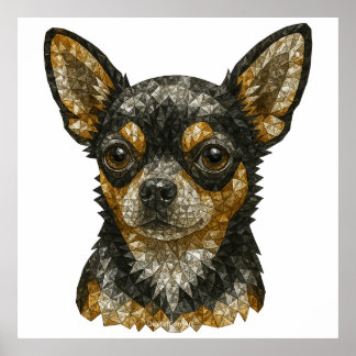 Poster Chihuahua Gemstone Mosaico Art