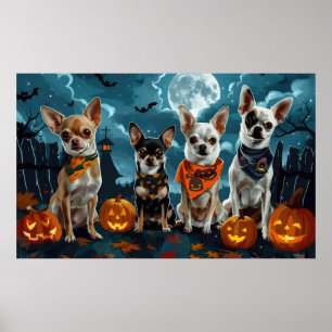 Poster Chihuahua Halloween Assustador