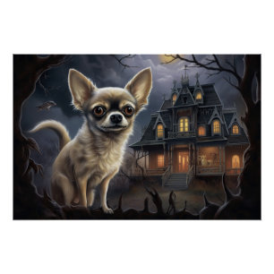 Pôster chihuahua Halloween Scary