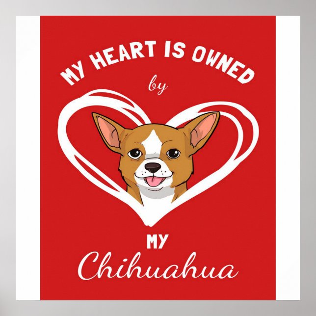 Poster Chihuahua Heart_Dog Lover (Frente)