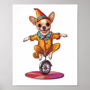 Poster Chihuahua Palhaço � Cachorro de Circo Engraçado