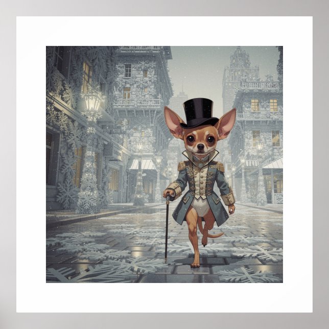 Poster Chihuahua pela Cidade em Paris (Frente)