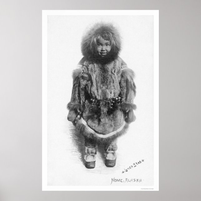 Pôster Child In fur Nome Alaska 1920 (Frente)
