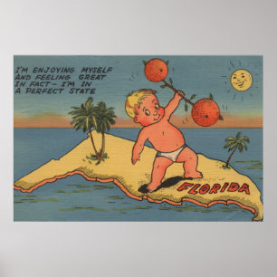 Pôster Child Lifting Barbell of Oranges