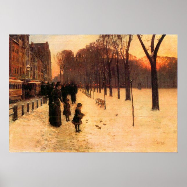 Pôster Childe Hassam - Boston no crepúsculo cotidiano (Frente)