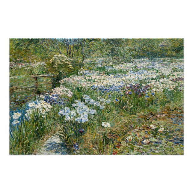 Pôster Childe Hassam - Jardim d'Água (Frente)