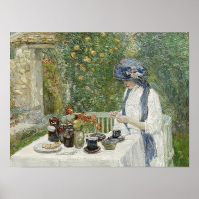 Poster Childe Hassam - Jardim Tea Francês (Frente)