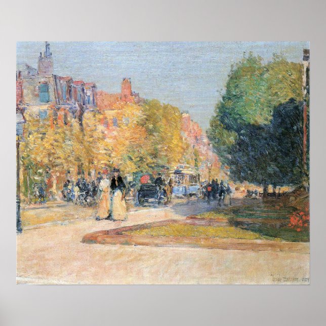 Pôster Childe Hassam - Malborough Street, Boston (Frente)