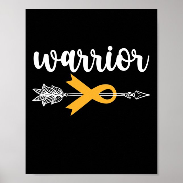 Poster Childhood Cancer Awareness Hope Support Strong War (Frente)