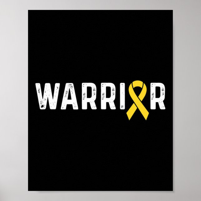Poster Childhood Cancer Awareness Ribbon Warrior  (Frente)