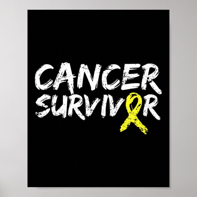 Poster Childhood Cancer Survivor Yellow Ribbon Awareness  (Frente)