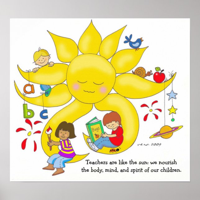 Pôster Children Matter - Teachers Care by Vera Trembach (Frente)