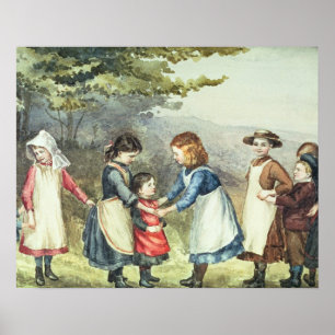Poster Children's Games, c.1880 (w/c on paper)
